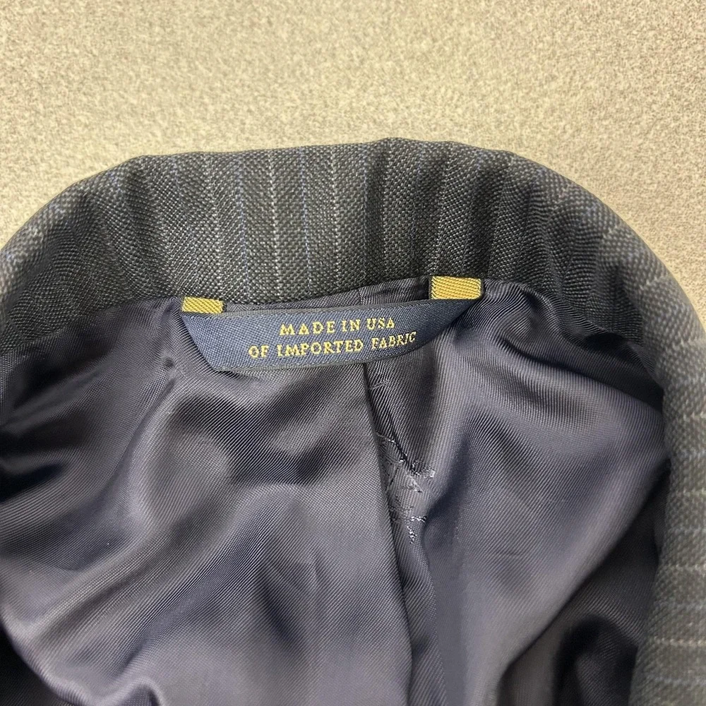 Brooks Brothers Blazer‎ Mens 48R Gray Pinstripe 1818 Madison Saxxon Wool USA